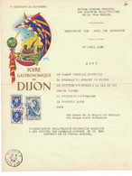 FOIRE GASTRONOMIQUE- DIJON 1958 - Briefe U. Dokumente