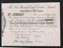 The New Brewery Company Of Carlisle - 1879 - Autres & Non Classés