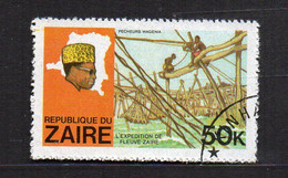 CONGO - ZAIRE - 1979 - L'EXPEDITION DU FLEUVE ZAIRE - PECHEURS WAGENIA - 50K - Oblitéré - Used - - Used Stamps
