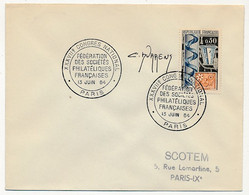FRANCE - Enveloppe Scotem - Cachet Temp. Congrès National 13/6/1964 - Premier Jour 0,30 Philatec - Signé C.Durrens - Cachets Commémoratifs