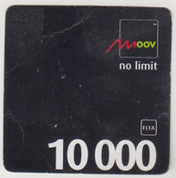 BENIN - Black (half Size), Moov Recharge, Expire Date 31/12/2020, 10000 Fcfa, Used - Benin