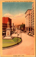 Maine Portland Looking West On Congress Street Showing Monument Square Dexter Press - Portland