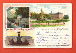 ZBE-33  Gruss Aus Erlangen, Litho. Pionier. Gelaufen In 1900 In Schweiz Mit Schweizerischer Briefmarke. Siehe Scan - Erlangen