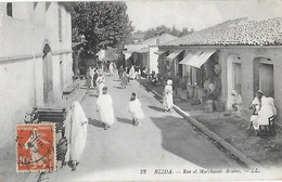 Algérie - BLIDA - Rue Et Marchands Arabes - Blida