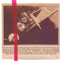 Orig. Knipsel Coupure Tijdschrift Magazine - Pilote Lady Heath , Pilot - 1° Vrouwelijke Piloot KLM  - 1928 - Non Classificati