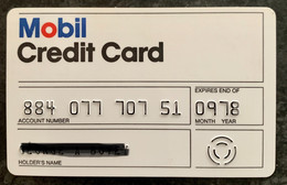 MOBIL CREDIT CARD - VINTAGE 1978 - Carte Di Credito (scadenza Min. 10 Anni)
