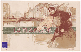 Art Nouveau Vlaenderen / Flandre Femme Port - Flandres Illustrateur C. 1900 Jugendstil Dunkerque / Lille / Arras D1-51 - Nord-Pas-de-Calais