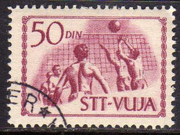 TRIESTE B 1952 SPORT SOPRASTAMPATI DI YUGOSLAVIA JUGOSLAVIA OVERPRINTED PALLAVOLO VOLLEY 50d USATO USED OBLITERE' - Luftpost