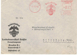 Beleg Postkarte DR Deutsches Reich - O 1940 -  Reichsnährstand Landesbauernschaft Sachsen - Dresden A1- Freistempel - Covers & Documents