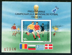 ROMANIA 1990 World Football Cup Block MNH/**.  Michel Block 260 - Blocks & Sheetlets