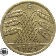 LaZooRo: Germany 5 Pfennig 1925 G XF  Error - 5 Renten- & 5 Reichspfennig