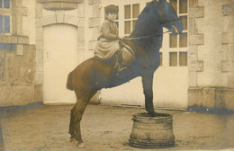 Dressage Cheval * Carte Photo Dos 1900 * Horse Spectacle Cirque Circus - Circus