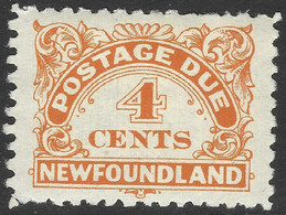 Newfoundland. 1939-49 Postage Due. P10 4c MH. SG D4 - Einde V/d Catalogus (Back Of Book)