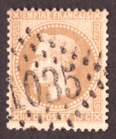 Napoléon III Lauré N° 28A Bistre - Oblitération GC 1035 Civray (Vienne) - 1863-1870 Napoleon III Gelauwerd