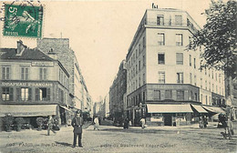 - Dpts Div. -ref-AU777- Paris - Rue Delambre Prise Du Boulevard Edgard Quinet - Café " Au Drapeau Français "- Cafés - - Arrondissement: 14