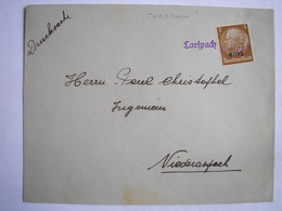 ALSACE  - Enveloppe Avec Cachet Temporaire De Carspach ? En Violet Sur TP D'Alsace - Other & Unclassified