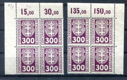 Danzig PORTO 17 ECKRANDVIERERBLOCK ** POSTFRISCH (H8891 - Segnatasse