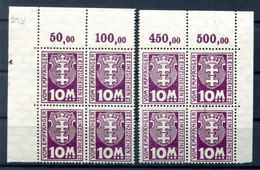 Danzig PORTO 21Y ECKRANDVIERERBLOCK ** POSTFRISCH (H8888 - Taxe