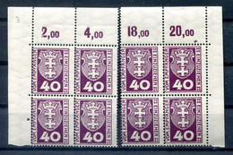 Danzig PORTO 3 ECKRANDVIERERBLOCK ** POSTFRISCH (H8903 - Segnatasse