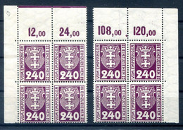 Danzig PORTO 9 ECKRANDVIERERBLOCK ** POSTFRISCH (H8896 - Impuestos