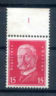 DR-Weimar 414 PlNr Mit Plattennnummer 1 * MH (H8008 - Unused Stamps