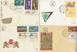 ISRAEL -LOT DE 6 FDC  DE 1954 A 1958  TB - FDC