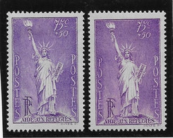 France N°309 - 2 Exemplaires De Nuances Différentes - Neuf * Avec Charnière - TB - Unused Stamps