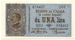 1 LIRA BUONO DI CASSA VITTORIO EMANUELE III PORENA LUGLIO 1921 FDS - Regno D'Italia - Altri