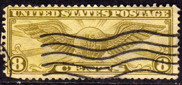 USA STATI UNITI 1931 1932 AIR MAIL WINGED GLOBE GLOBO ALATO POSTA AEREA CENT 8c USED USATO OBLITERE' - 1a. 1918-1940 Gebraucht