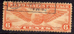 USA STATI UNITI 1934 AIR MAIL WINGED GLOBE GLOBO ALATO POSTA AEREA CENT 6c USED USATO OBLITERE' - 1a. 1918-1940 Gebraucht