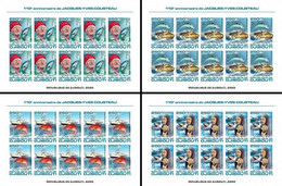 Djibouti 2020, J. Cousteau, Fish, Boat, Sheetlet IMPERFORATED - Tauchen