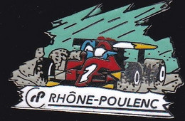 67176- Pin's.Rhone Poulenc.rallye Automobile.signé Démons Et Merveilles. - Car Racing - F1