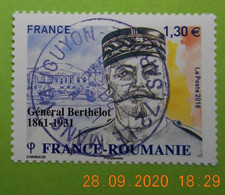 FRANCE 2018    YT N°5288  FRANCE-ROUMANIE    HENRI   BERTHELOT 1861-1931    Timbre  Neuf   Cachet   ROND - Gebraucht