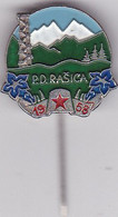 SLOVENIA  - PIN , BADGE  --  P. D. RASICA 1958 --  CLIMBING SOCIETY, MOUNTAINEERING, ALPINISM - Alpinisme