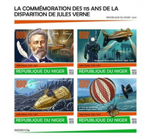 Niger 2020, J. Verne, Diving, Submarine, Baloon, 4val In BF IMPERFORATED - Plongée