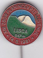 SLOVENIA  --  PIN  - LISCA  --  XIV ZBOR PLANINCEV PTT SLOVENIJE  1981.  --  CLIMBING SOCIETY, MOUNTAINEERING, ALPINISM - Alpinismo, Escalada