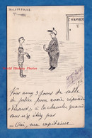 Dessin Ancien Dessiné à La Plume - 1914 - Soldat à La Caserne , Chambre & Direction Salle De Police - WW1 Poilu - Drawings