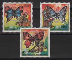 Togo - N°1284 + 1287 + PA 665 - Faune - Papillons Scoutisme - Cote 7.55€ - * Neuf Avec Trace De Charniere - Togo (1960-...)