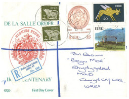 (Q 8) Registerer Letter Posted From Ireland To Wales (1980) De La Salle Order Centenary - Covers & Documents