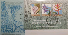 A) 1995, BRAZIL, AMAZON FLOWERS, FDC, INTERNATIONAL PHILATELIC EXHIBITION SINGAPORE 95, TRIBUTE TI THE LANSCAPE PAINTER - Storia Postale