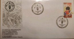 A) 1995, BRAZIL, FAO, 50 YEARS OF FOOD AND AGRICULTURE ORGANIZATION OF THE UNITED NATIONS, FDC - Lettres & Documents