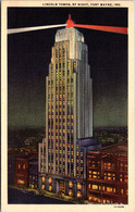 Indiana Fort Wayne Lincoln Tower By Night Curteich - Fort Wayne