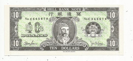 Billet Funéraire , Asie De L'est , Chine ,  HELL BANK NOTE , 10 , Ten Dollars , 2 Scans - Ficción & Especímenes