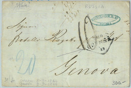 94198 - RUSSIA  - POSTAL HISTORY - PREPHILATELIC Cover From ODESSA To ITALY 1840 - ...-1857 Prefilatelia