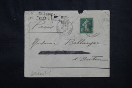 FRANCE - Griffe " Naufrage De La Ville D'Alger " Sur Devant D'enveloppe De Bone Pour Paris En 1909 - L 72090 - Lettres Accidentées