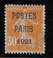 France Préoblitérés N°29 - Neuf Sans Gomme - B/TB - 1893-1947