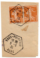 EAU = 10 EAUX PUISEAUX 1935 =  CACHET Hexagonal Pointillé F4 AGENCE POSTALE - Manual Postmarks