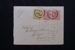 AUSTRALIE / VICTORIA - Enveloppe De Pitfield Plains En Recommandé Pour Hobart En 1901 - L 72116 - Cartas & Documentos