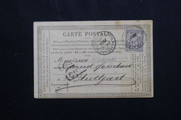 FRANCE - Carte Précurseur De Marseille Avec Repiquage Au Verso En 1878 Pour Stuttgart - L 72120 - Cartes Précurseurs