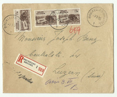 Affr; EXPOSITION De L'EAU à LIEGE 1939 à 4Fr50 Obl. Sc BRUXELLES 1 Sur Lettre Recommandée Du 7-7-1939 Vers Luzern (CH). - Storia Postale